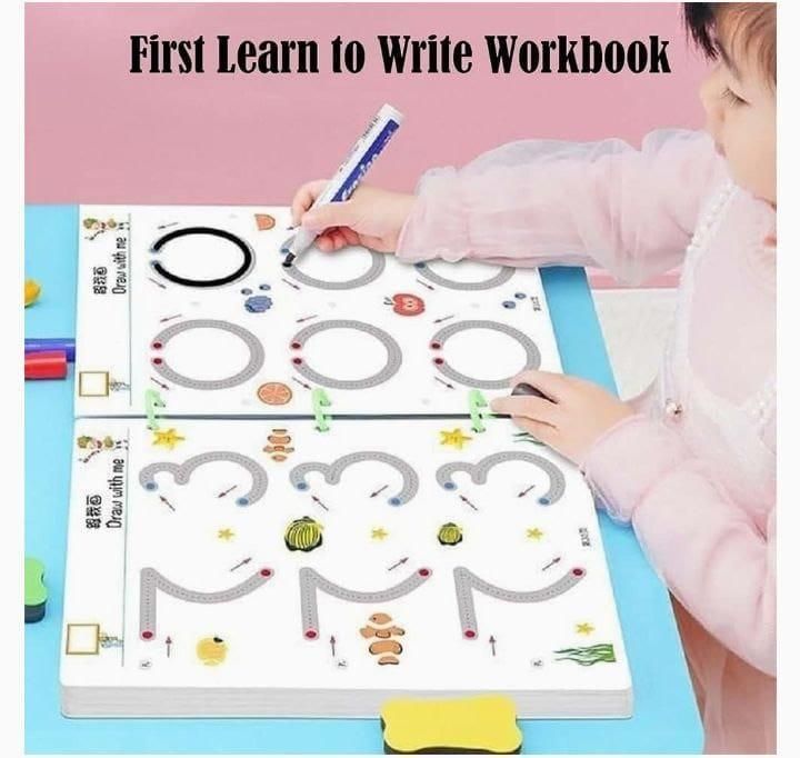 64-Page Reusable Tracing Workbook with 3 Free Pens & Eraser + Bonus PDF: Phone-Free Activities, 100 Kidsā Stories & 100 Fun Facts