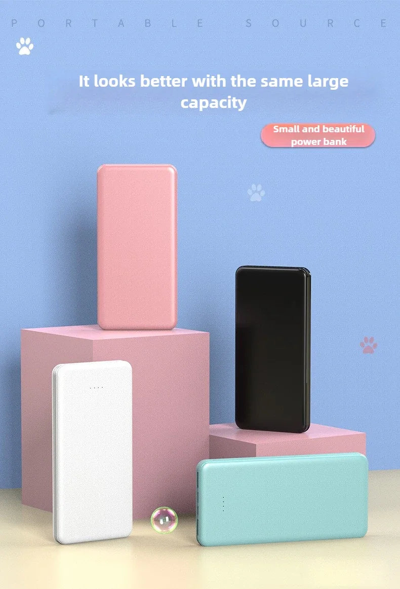 New Portable Power Bank 10W Super Fast Charger 20000mAh Ultra Large Capacity Dual Output Dual Input Design External Battery Pack