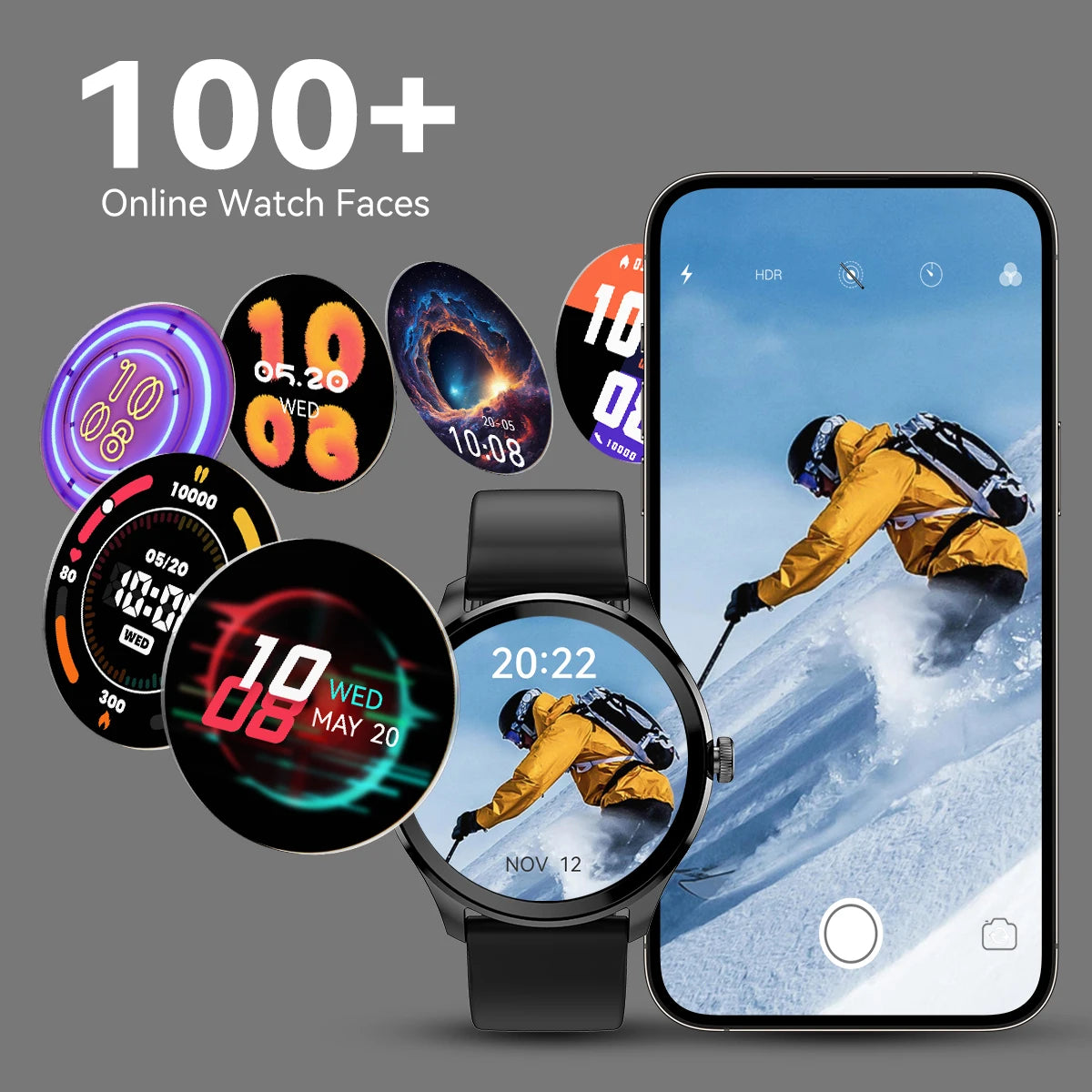 New Fitness Tracker GPS Smart Watch 1.3'' Display Built-in GPS & 5ATM Waterproof /Receive Phone Calls Smartwatch