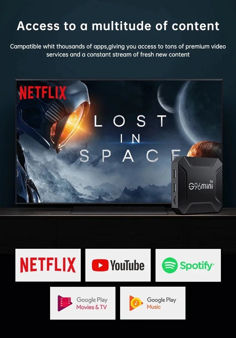 Android 13.0 Smart TV Box Ultra HD 4K G96 Mini RK3228 2GB16GB BT5.0 2.4G&5G Doual Wifi Multi Language Media Player Set Top Box