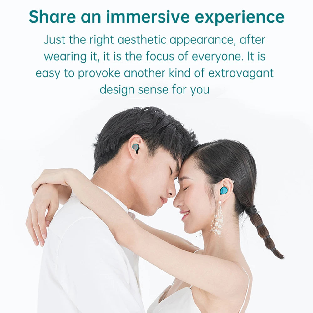 Wireless Headphones Noise Reduction TWS Earphones with Microphone Bluetooth-Compatible 5.1 Couple Earbuds for Double People