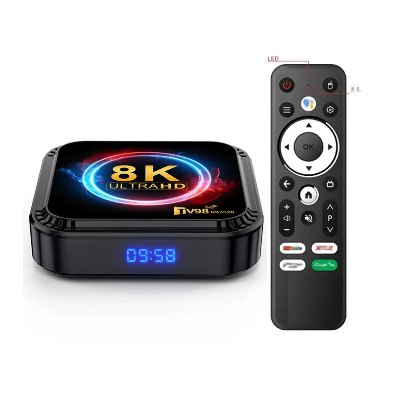 TV98 ATV Ultra HD 8K Smart TV Box Android 13 RK3528 2GB16GB 4GB 32GB/64GB Dual Wifi BT5.0 2.4G&5G Media Player Set Top Box