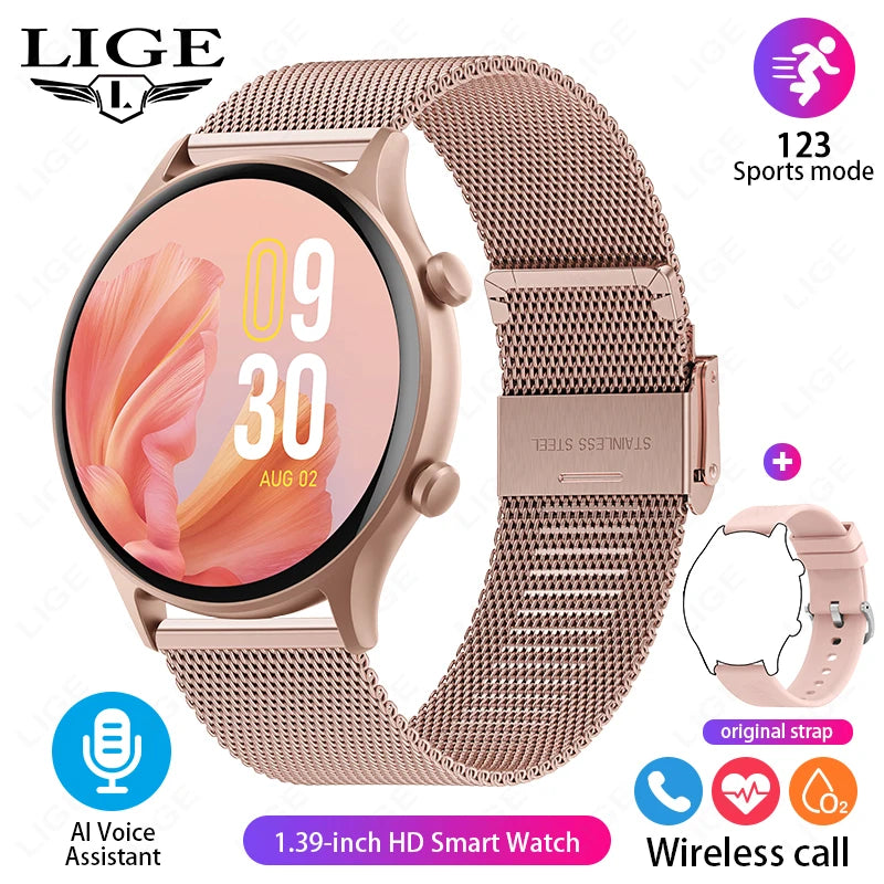 2024 Smart Watch Sports Fitness Tracker Women AI Voice Assistant Calculate Men Waterproof SmartWatch For Android ios Bracelet