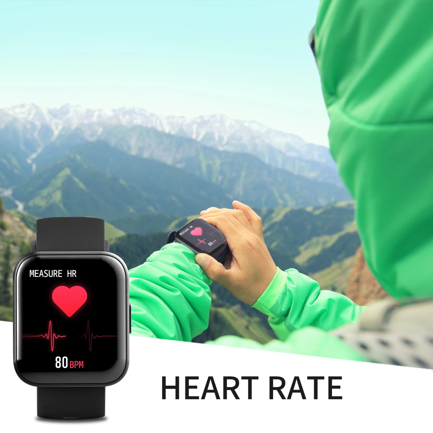Smart Watch For Men Women Sports Fitness Tracker Heart Rate Blood Oxygen Monitoring IP68 Waterproof Custom Dial Smartwatch