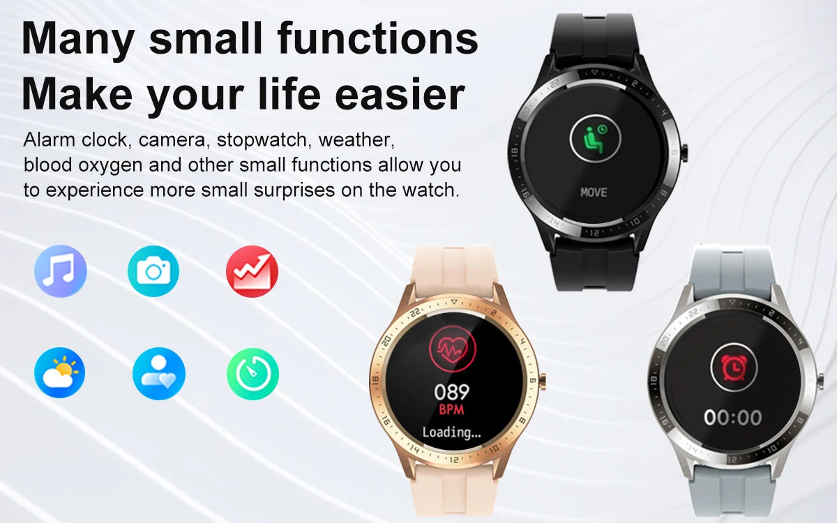 Fitness Tracker Smart Watch 1.28 Inch HD Display Sports Smartwatch Health Monitoring IP67 Waterproof Watches Men Women