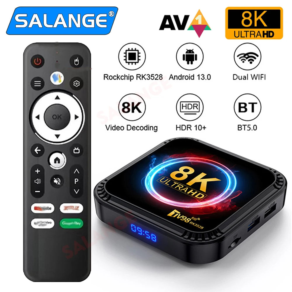 TV98 ATV Ultra HD 8K Smart TV Box Android 13 RK3528 2GB16GB 4GB 32GB/64GB Dual Wifi BT5.0 2.4G&5G Media Player Set Top Box