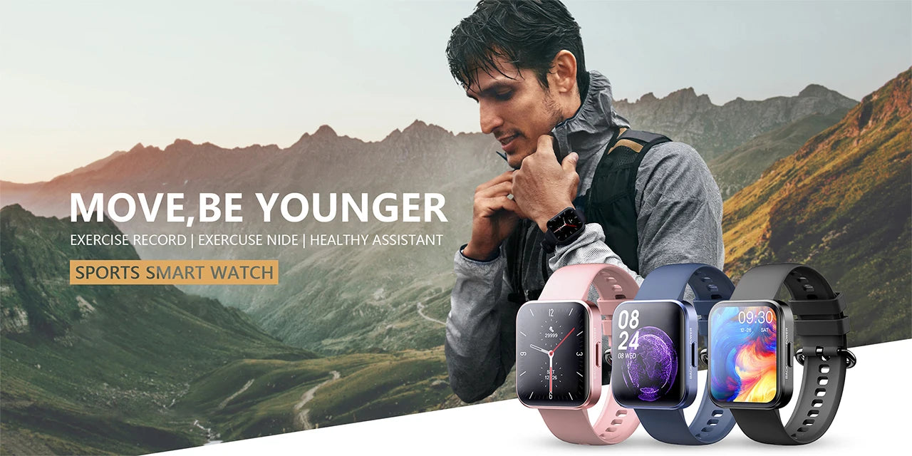 Smart Watch For Men Women Sports Fitness Tracker Heart Rate Blood Oxygen Monitoring IP68 Waterproof Custom Dial Smartwatch