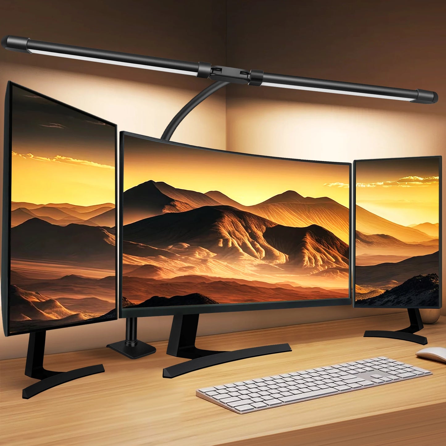 LED Desk Lamp for Office Home Eye-Caring Desk Light with Stepless Dimming Adjustable Flexible Gooseneck USB Desk Lamp with Clamp