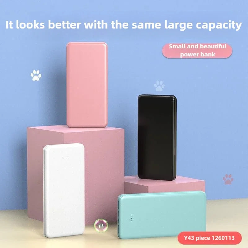 New Portable Power Bank 10W Super Fast Charger 20000mAh Ultra Large Capacity Dual Output Dual Input Design External Battery Pack