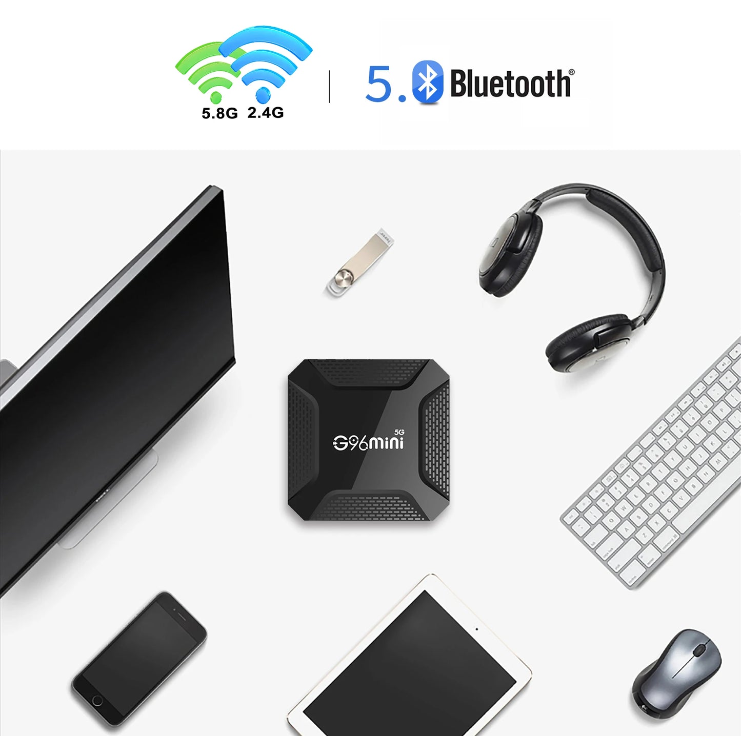 Android 13.0 Smart TV Box Ultra HD 4K G96 Mini RK3228 2GB16GB BT5.0 2.4G&5G Doual Wifi Multi Language Media Player Set Top Box