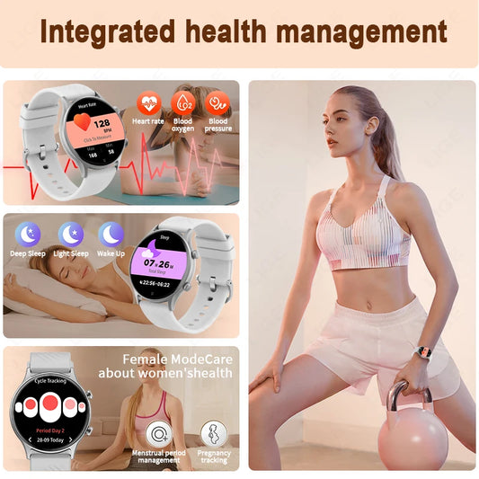 2024 Smart Watch Sports Fitness Tracker Women AI Voice Assistant Calculate Men Waterproof SmartWatch For Android ios Bracelet