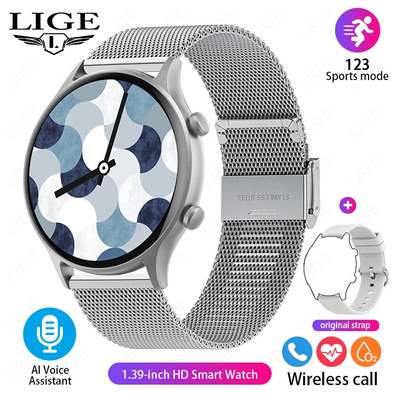 2024 Smart Watch Sports Fitness Tracker Women AI Voice Assistant Calculate Men Waterproof SmartWatch For Android ios Bracelet