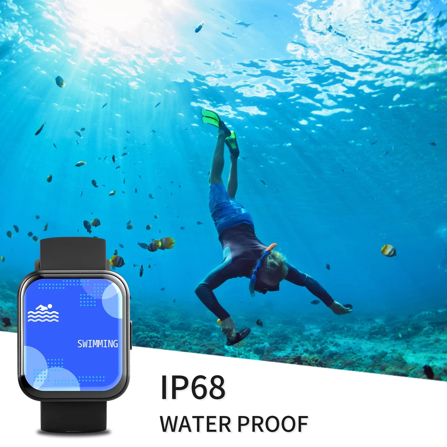 Smart Watch For Men Women Sports Fitness Tracker Heart Rate Blood Oxygen Monitoring IP68 Waterproof Custom Dial Smartwatch