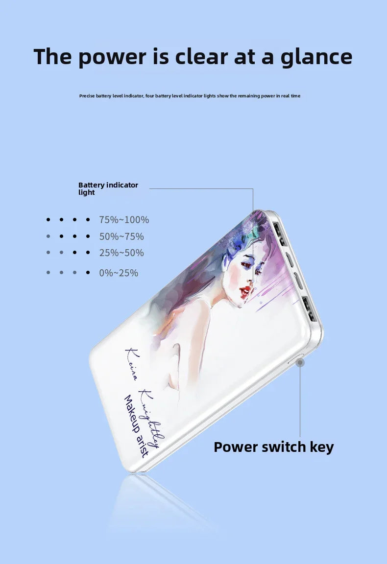 New Portable Power Bank 10W Super Fast Charger 20000mAh Ultra Large Capacity Dual Output Dual Input Design External Battery Pack