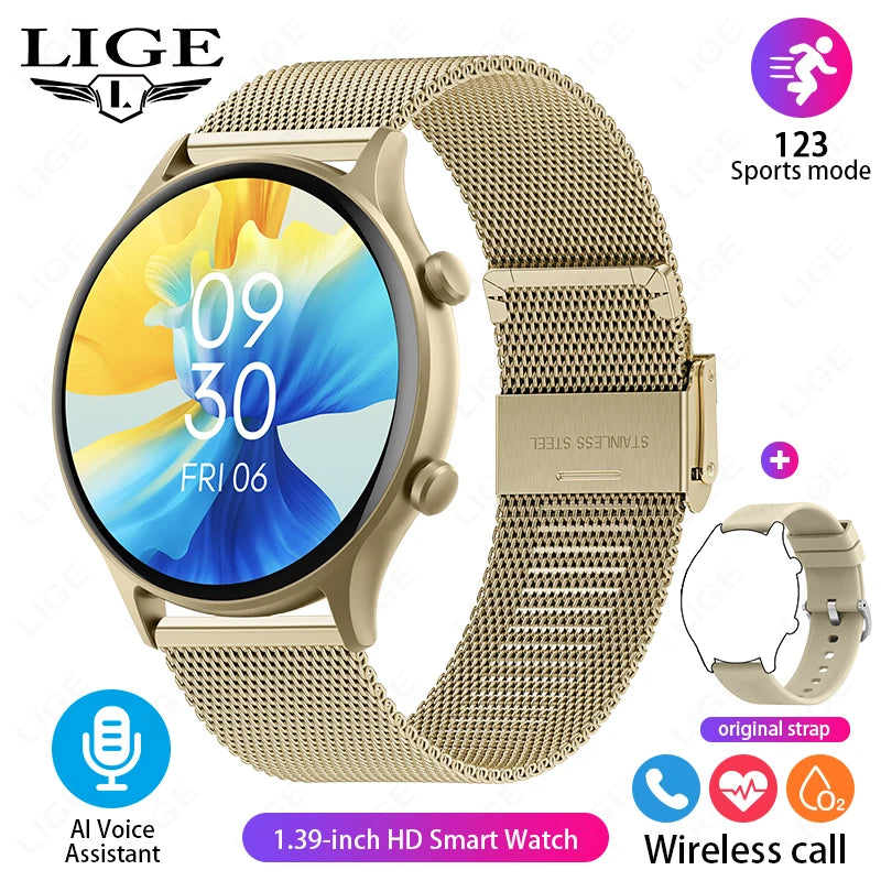 2024 Smart Watch Sports Fitness Tracker Women AI Voice Assistant Calculate Men Waterproof SmartWatch For Android ios Bracelet