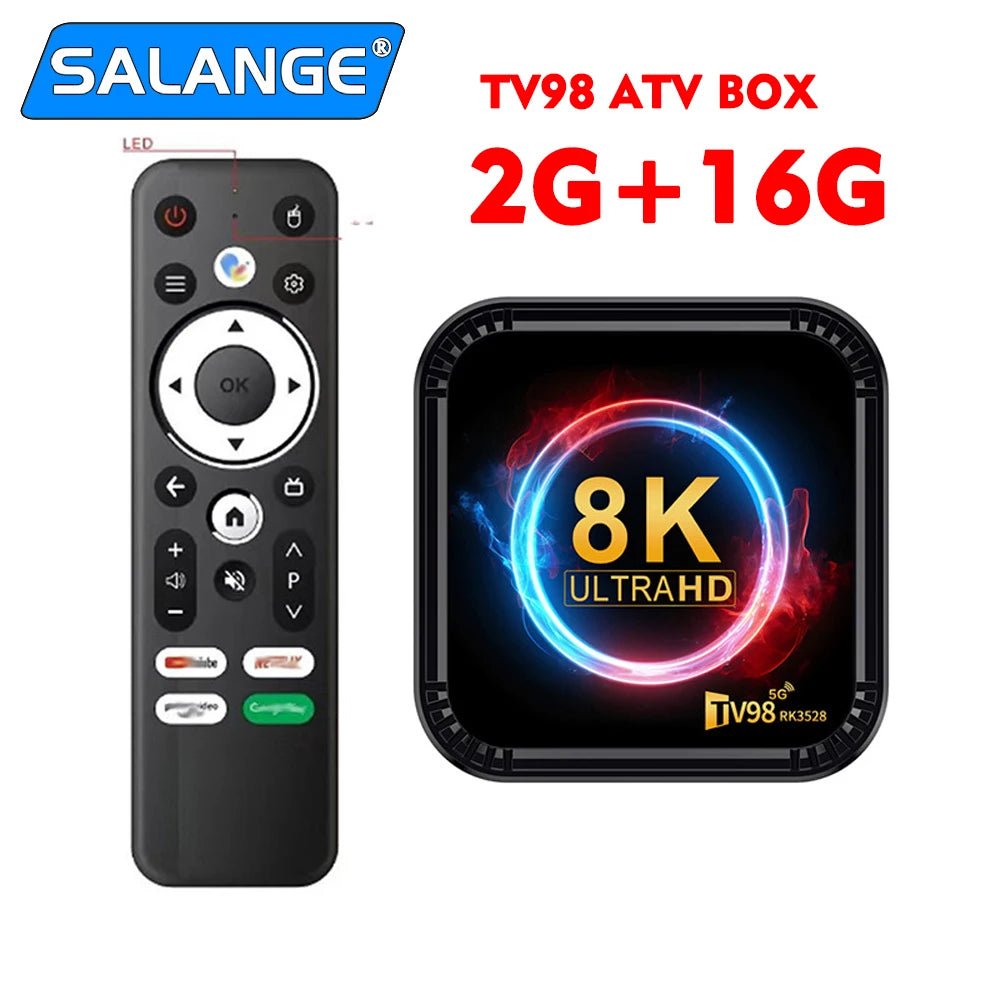 TV98 ATV Ultra HD 8K Smart TV Box Android 13 RK3528 2GB16GB 4GB 32GB/64GB Dual Wifi BT5.0 2.4G&5G Media Player Set Top Box