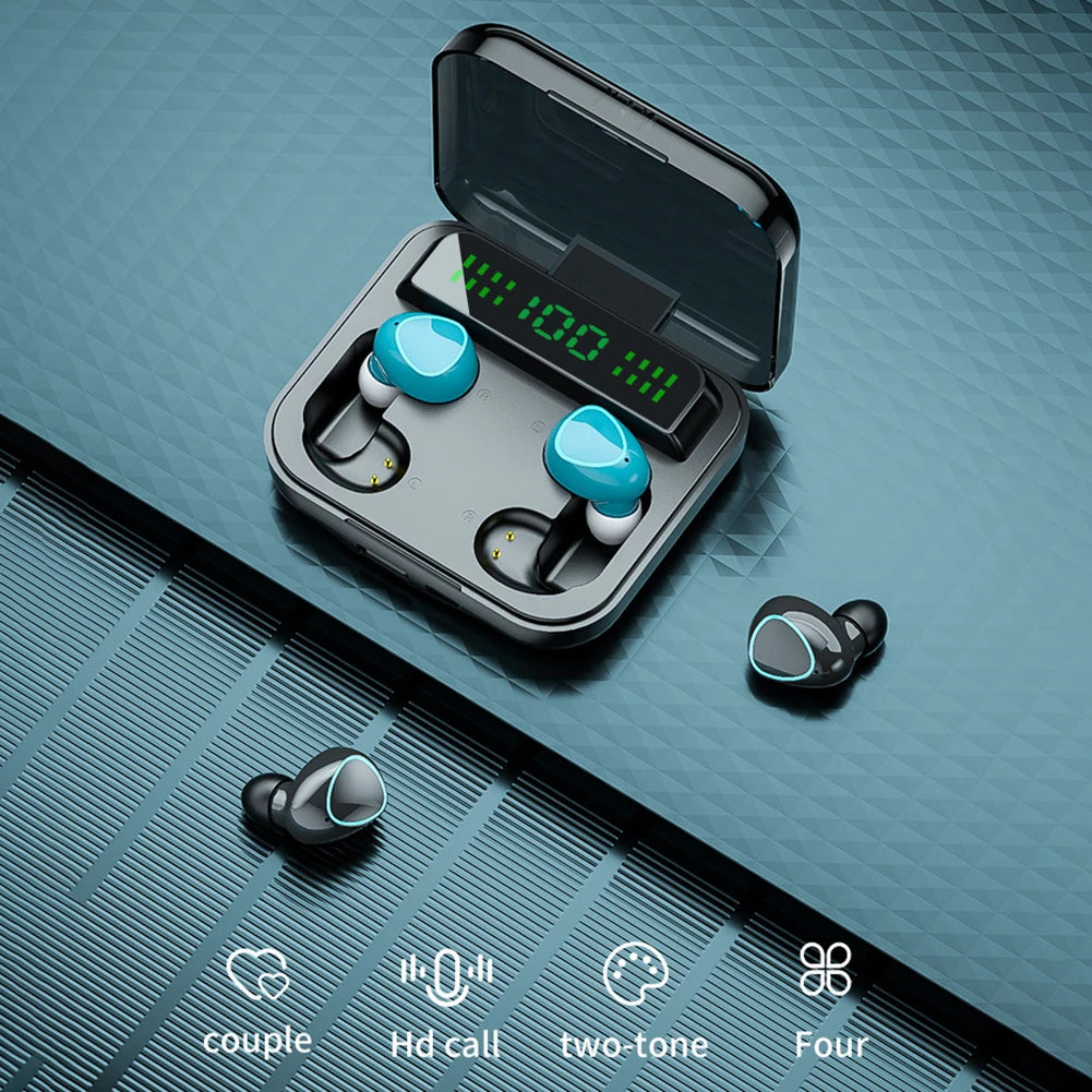 Wireless Headphones Noise Reduction TWS Earphones with Microphone Bluetooth-Compatible 5.1 Couple Earbuds for Double People