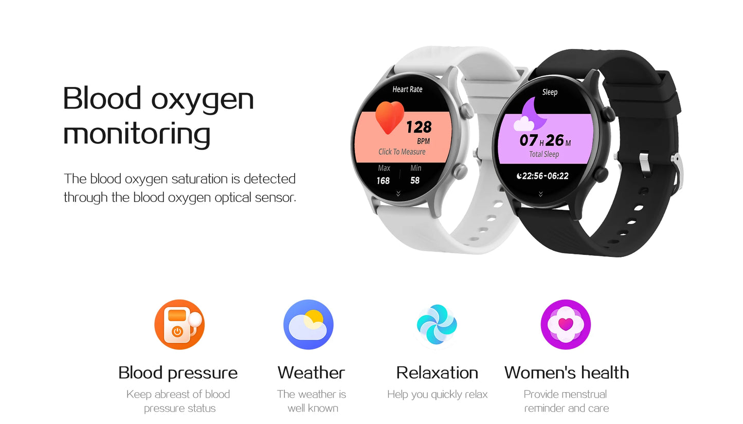 2024 Smart Watch Sports Fitness Tracker Women AI Voice Assistant Calculate Men Waterproof SmartWatch For Android ios Bracelet