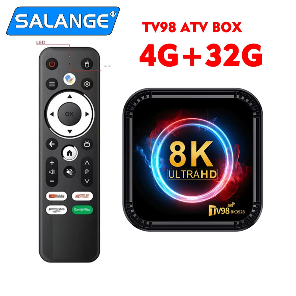 TV98 ATV Ultra HD 8K Smart TV Box Android 13 RK3528 2GB16GB 4GB 32GB/64GB Dual Wifi BT5.0 2.4G&5G Media Player Set Top Box