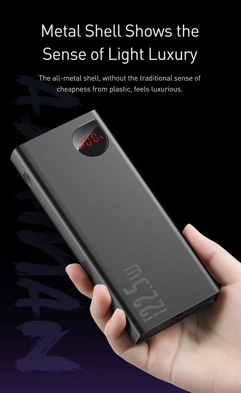 Baseus Power Bank 20000mAh Portable Charger Powerbank 10000mAh External Battery PD 22.5W Fast Charging For iPhone 16 15 Xiaomi