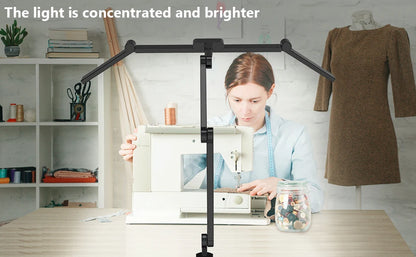 led Desk Lamp with Clamp, 24W Ultra Bright Architect LED Table Lamp for Home Office with Atmosphere Lighting, Automatic Dimming