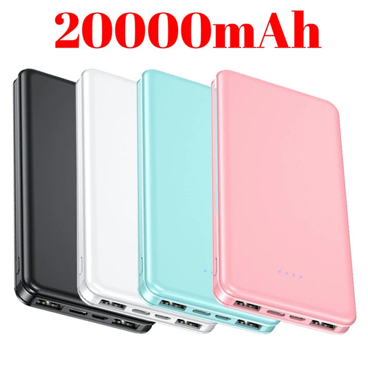 New Portable Power Bank 10W Super Fast Charger 20000mAh Ultra Large Capacity Dual Output Dual Input Design External Battery Pack