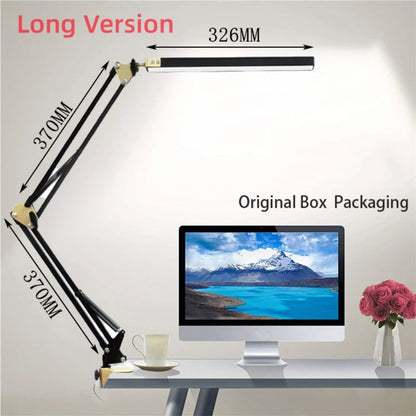 LED Desk Lamp with Clamp 10W Swing Arm Desk Lamp Eye-Caring Dimmable Desk Light with 10 Brightness Level, 3 Lighting Modes