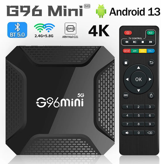 Android 13.0 Smart TV Box  Ultra HD 4K G96 Mini RK3228 2GB16GB BT5.0 2.4G&5G Doual Wifi Multi Language Media Player Set Top Box