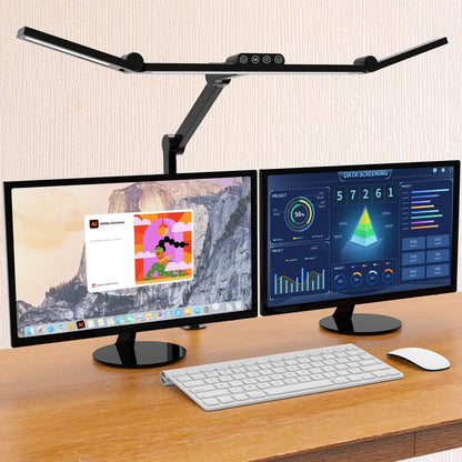 led Desk Lamp with Clamp, 24W Ultra Bright Architect LED Table Lamp for Home Office with Atmosphere Lighting, Automatic Dimming