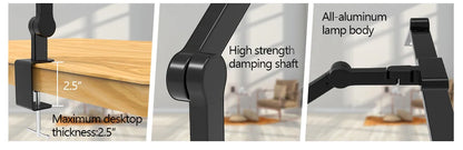 led Desk Lamp with Clamp, 24W Ultra Bright Architect LED Table Lamp for Home Office with Atmosphere Lighting, Automatic Dimming