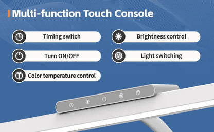 Desk Lamp, 3 Colors Stepless Dimming LED Desk Lamps for Home Office Adjustable Memory Desk Light with Clamp Touch Control