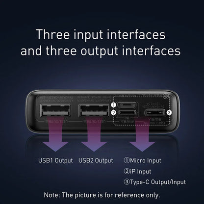 Baseus Power Bank 20000mAh Portable Charger Powerbank 10000mAh External Battery PD 22.5W Fast Charging For iPhone 16 15 Xiaomi