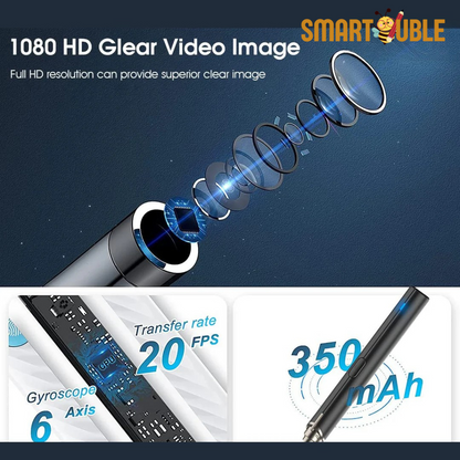 Imported Smart Visual Ear Cleaner Pro – 1080P HD Camera, Safe Silicone Tips & IP67 Waterproof Otoscope Kit